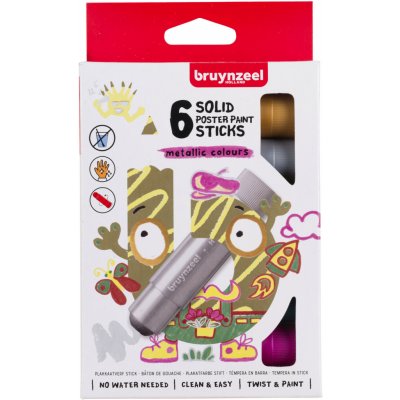 Bruynzeel Sada kvašových tyčinek pro děti, metalické odstíny, 6 ks – Zboží Mobilmania
