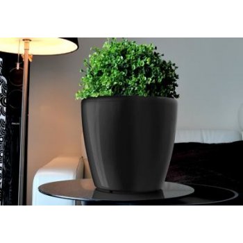 GreenSun Samozavlažovací květináč AQUAS 22 cm, výška 21 cm, černý