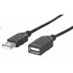 Manhattan 308519 USB, USB 2.0, Male na Female, 480 Mbps, 1m, černý