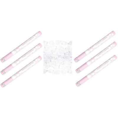 PartyDeco Vystrělovací Konfety a stužky srdíčka bíle 40cm – Sleviste.cz