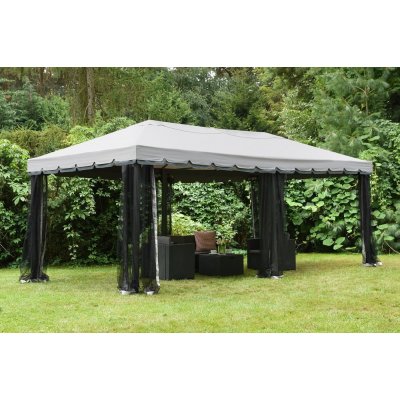 Garden Point zahradní pavilon s moskytiérou Valencia 4x6m Šedý – Zboží Dáma