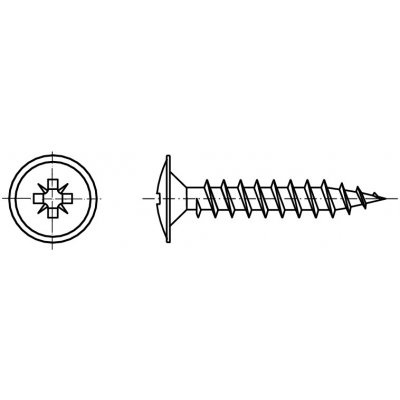 PROFISTYL Univerzální vrut s čočkovou hlavou s límcem, křížovou drážkou POZIDRIVE zinek bílý Varianta: Vrut čočková hl. s límcem ZnB 4,0x030 – Zbozi.Blesk.cz
