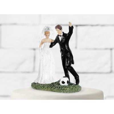 Paris Dekorace Svatební figurky ženich a nevěsta - fotbal