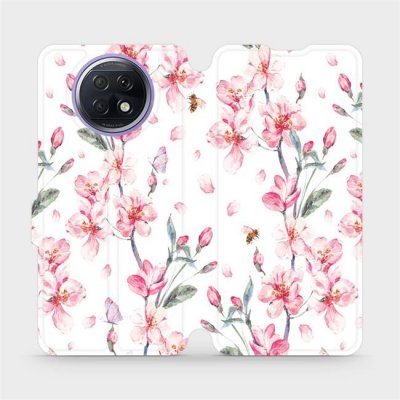 Pouzdro Mobiwear parádní flip Xiaomi Redmi Note 9T 5G - M124S Růžové květy – Zboží Mobilmania