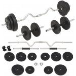 VidaXL Sada činek barbell a dumbbell, 30 kg – Zboží Mobilmania