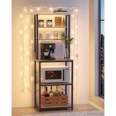 VASAGLE Kuchyňský regál 6 polic 60 x 167 x 40 cm světlé dřevo – Hledejceny.cz