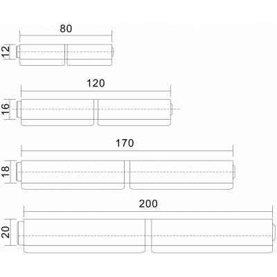Radecco Navařovací panty - 12x80, 16x120, 18x170, 20x200 mm Průměr: 16x120 mm (nosnost 180 kg) – Zboží Mobilmania