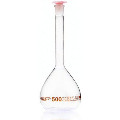 Odměrná skleněná láhev, 100 ml, třída B, hnědá stupnice, brusné spojení 14/23 – Hledejceny.cz
