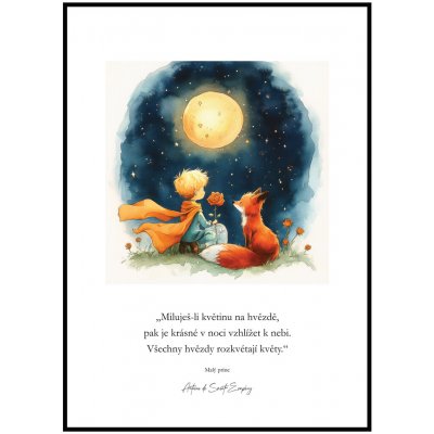 Jen tak z lásky Plakát Malý princ - Miluješ-li květinu Rozměr plakátu: A4 (21 x 29,7 cm) – Zboží Dáma