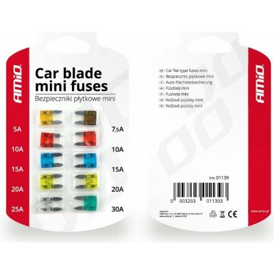 AMIO sada plochých pojistek MINI (sada 10 ks) – Sleviste.cz