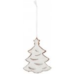 Clayre & Eef Závěsná dekorace zasněžený perníkový stromeček Frosted Ginger - 9*1*10 cm – Hledejceny.cz