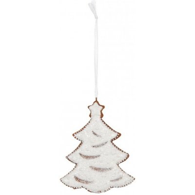 Clayre & Eef Závěsná dekorace zasněžený perníkový stromeček Frosted Ginger - 9*1*10 cm – Hledejceny.cz