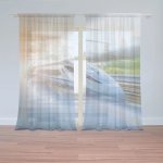 Sablio Záclony Rychlovlak projíždějící nádražím: 2ks 150x250cm – Zboží Mobilmania