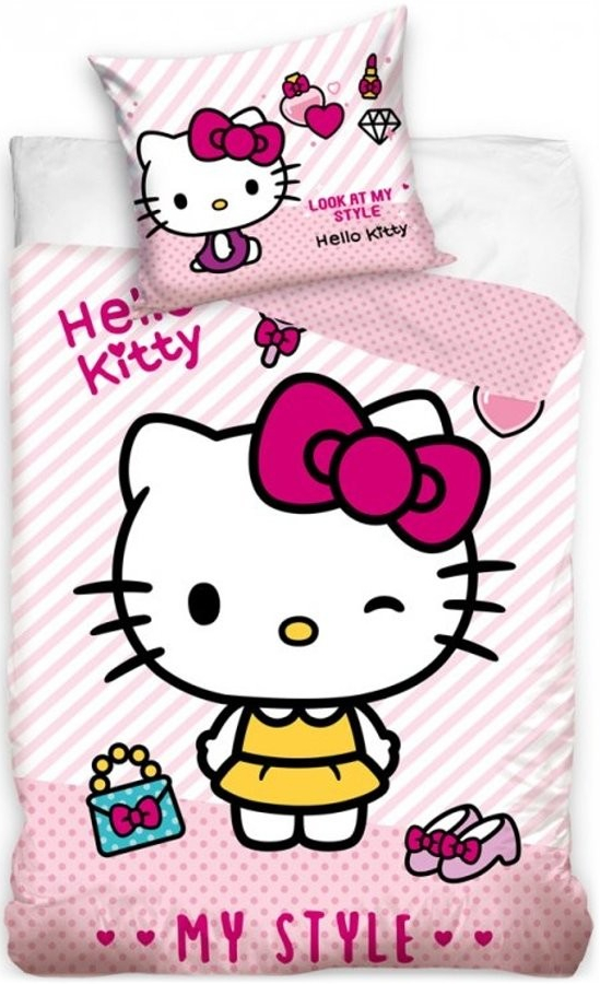 Carbotex bavlna povlečení Hello Kitty motiv My Style 100% bavlna 70x90 140x200