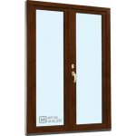 Kömmerling balkonové dveře 70 AD O+OS klapačka levé tmavý dub/bílá 150 x 240 cm oboustranná klika + FAB + hliníkový práh – Hledejceny.cz
