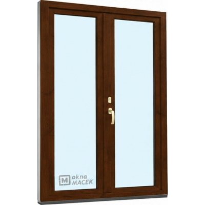 Kömmerling balkonové dveře 70 AD O+OS klapačka levé tmavý dub/bílá 150 x 240 cm oboustranná klika + FAB + hliníkový práh – Hledejceny.cz
