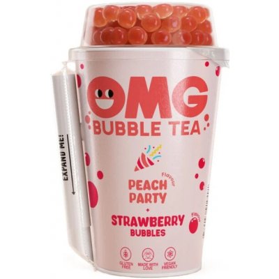 OMG Bubble Tea Peach Party s jahodovou příchutí 265 ml – Zbozi.Blesk.cz