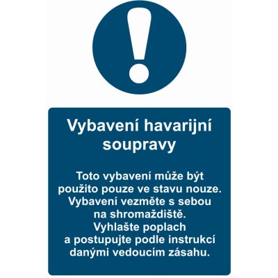 Havarijní souprava - vybavení UV tisk plast 3mm 400 x 300 mm – Zboží Dáma