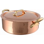 Mauviel Nízký měděný kastrol s bronzovými uchy a poklicí M’Tradition 36 cm / 12,7 l 215236 – Zbozi.Blesk.cz