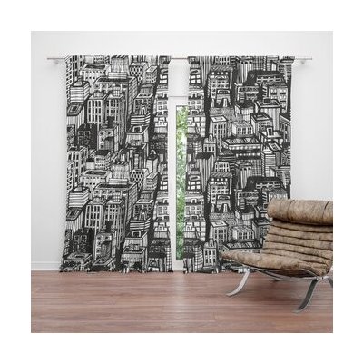 Sablio Závěs Kreslené mrakodrapy: 2ks 140x250cm – Hledejceny.cz
