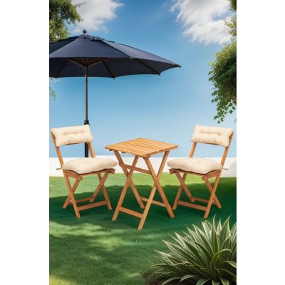 Hanah Home Balkonový set nábytku 3 ks MY001 světlý a béžový – Hledejceny.cz