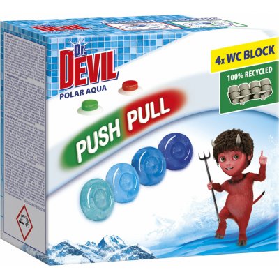 Dr. Devil Polar Aqua Push Pull WC blok bez košíku 4 x 20 g – Sleviste.cz