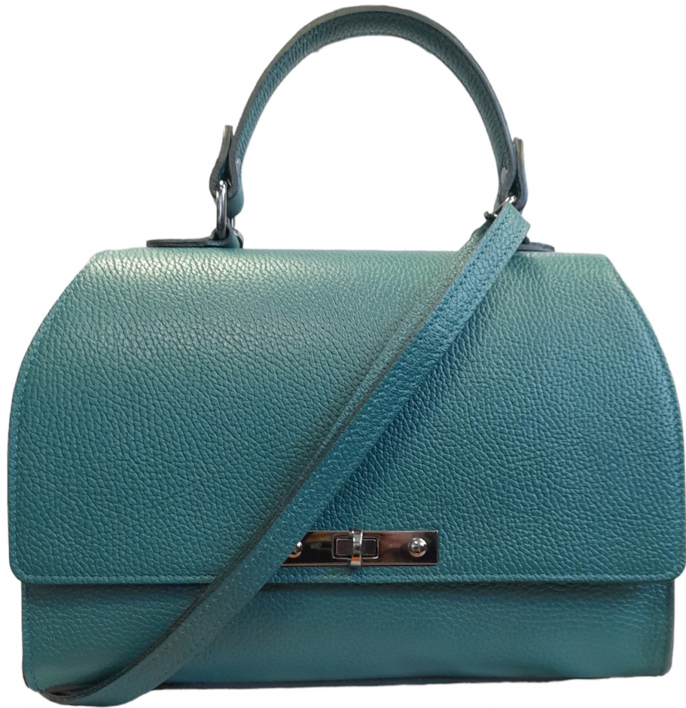 Vera Pelle dámská kožená kufříková kabelka zelená