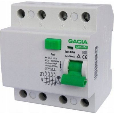 Proudový chránič 63A 4P 30mA AC 3 fázový, diferenciální vypínač GACIA – Zbozi.Blesk.cz