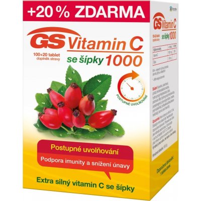 GS Vitamin C 1000 se šípky 100+20 tablet dárkové balení 2022 – Zbozi.Blesk.cz