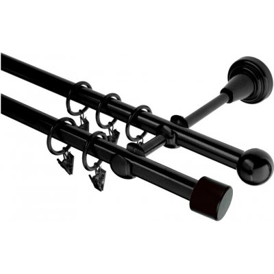 GARNÝŽE-HEBR Garnýž Válec černá dvojitá 150 cm – Zbozi.Blesk.cz