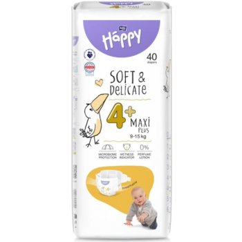 Bella Baby Happy Soft&Delicate 4+ Maxi Plus 9–15 kg 40 ks