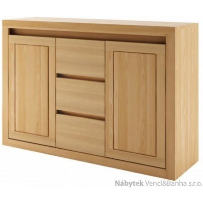 Drewmax Dřevěná buková komoda prádelník z masivního dřeva buk KD413 Pacyg – Zboží Dáma