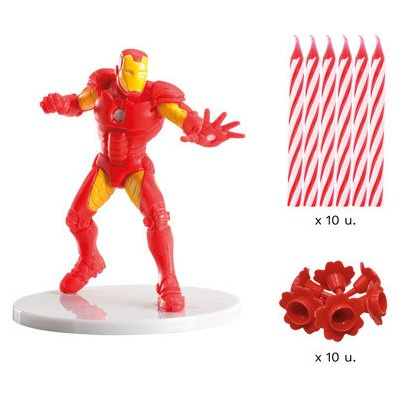 Dekorace na dort - Iron man a svíčky 7 cm – Zboží Mobilmania