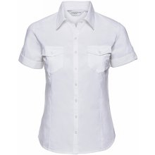 Rusell Roll Sleeve košile dámská krátký rukáv bílá