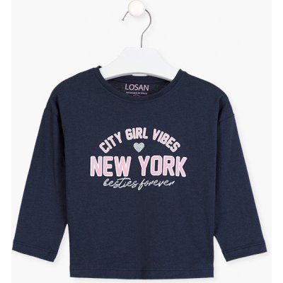 Losan dívčí tričko dlouhý rukáv New York modrá tmavá