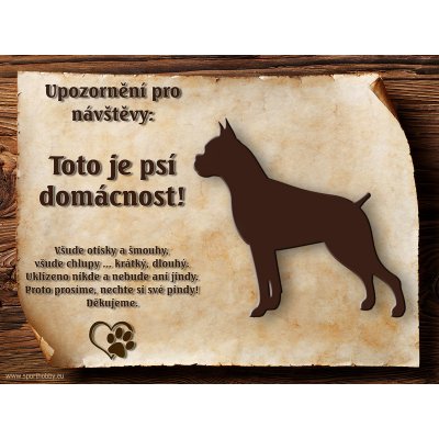 Sport hobby Cedulka Vtipná cedulka Německý boxer CP5005 20 x 27 – Zbozi.Blesk.cz