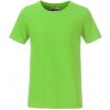 Dětské tričko James & Nicholson klasické chlapecké tričko z biobavlny 8008B Limetkově zelená