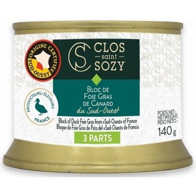 Clos Saint Sozy foie Konzerva gras z kachny jihozápadní blok 140 g – Hledejceny.cz