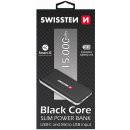Powerbanka Swissten BLACK CORE SLIM POWER BANK 15000 mAh USB-C INPUT