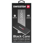 Swissten BLACK CORE SLIM POWER BANK 15000 mAh USB-C INPUT – Zboží Živě