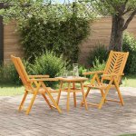 OMAXI 689476 Zahradní bistro set 3 pcs Hnědá masivní akáciové dřevo – Hledejceny.cz