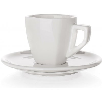 BANQUET šálek + podšálek square ALBA BÍ porcelánový 60 ml – Sleviste.cz