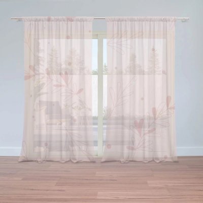 Záclony Růžové lístky: 2 ks - 150x250 cm - Sablio – Hledejceny.cz