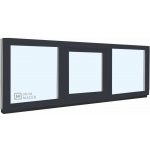 KNIPPING Plastové okno - 70 AD, 2100x600 mm, FIX/S/FIX, antracit Sklo: čiré, Barva, imitace: antracit/bílá (jednostranně) – Hledejceny.cz