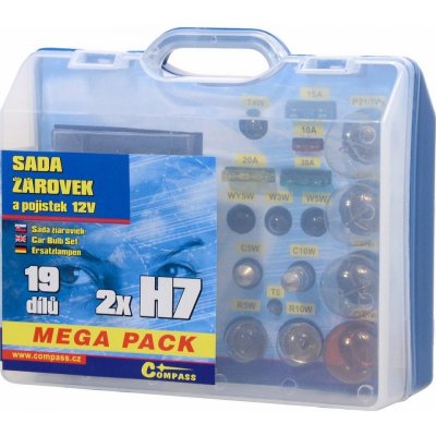 Žárovky 12V servisní box MEGA H7+H7+pojistky