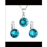 Evolution Group sada s krystaly Swarovski náušnice řetízek a přívěsek modré kulaté 39140.3 blue zircon – Zboží Dáma