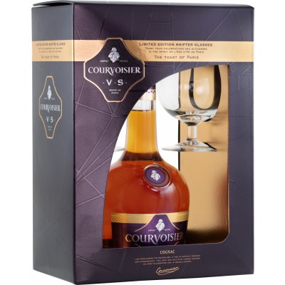 Courvoisier VS 40% 0,7 l (dárkové balení 2 sklenice) – Zboží Dáma