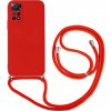 Pouzdro a kryt na mobilní telefon Pouzdro TopQ Xiaomi Redmi Note 11 Pro 5G červený se šňůrkou