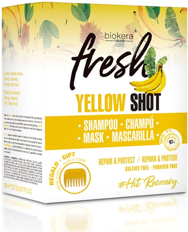 SALERM YELLOW SHOT šampón 300 ml +maska 250 ml + hřeben kosmetická sada