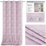 Závěs SILVERLEAVES barva pudrově růžová tištěný styl glamour stříbrné průchodky samet 140x245 Ameli – Hledejceny.cz